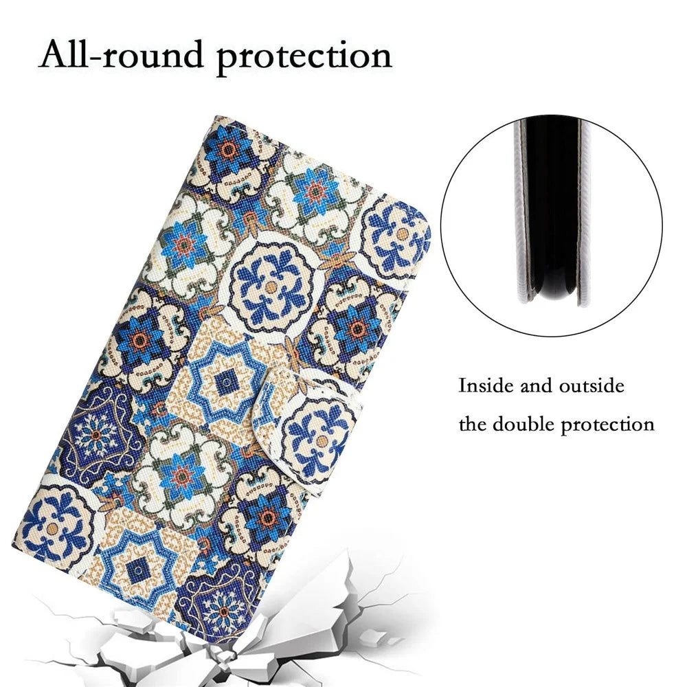 For Samsung Galaxy A13 4G / 5G / A04s 4G (164.7mm) Phone Case Pattern Printing PU Leather Wallet Cover with Stand - Retro Totem - 5