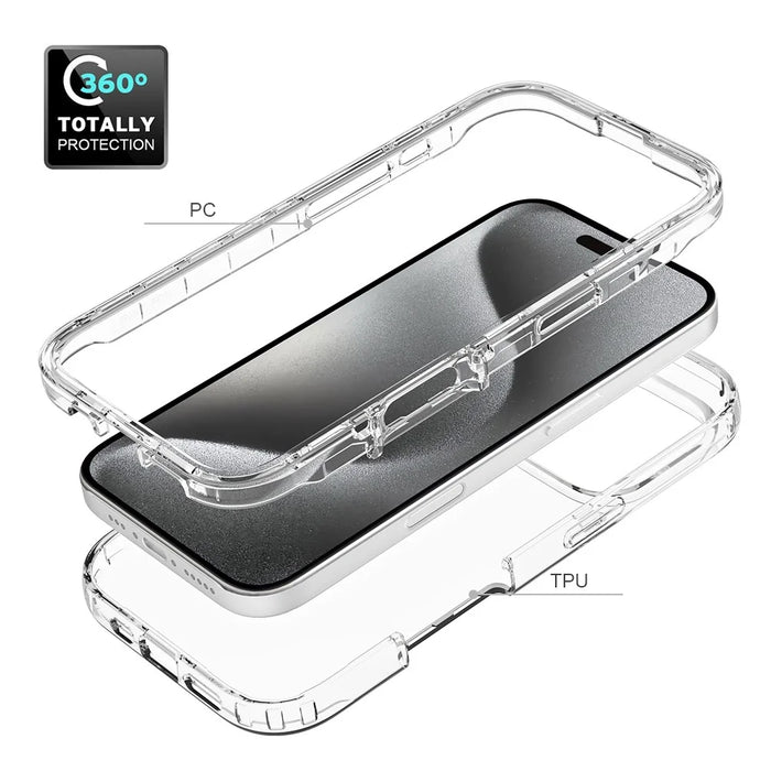 For iPhone 16 Pro Case Transparent TPU+PC Protective Phone Cover - 2
