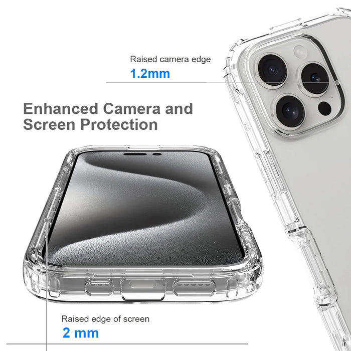 For iPhone 16 Pro Case Transparent TPU+PC Protective Phone Cover - 3