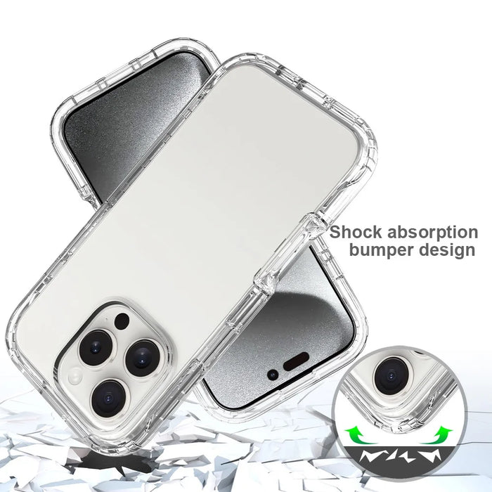 For iPhone 16 Pro Case Transparent TPU+PC Protective Phone Cover - 5