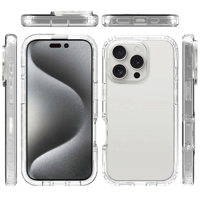 For iPhone 16 Pro Case Transparent TPU+PC Protective Phone Cover - 6
