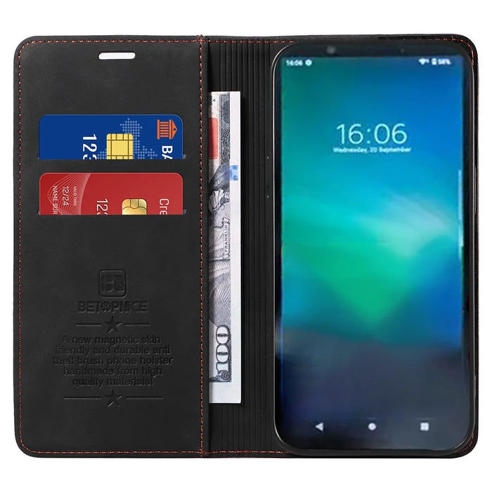 BETOPNICE 003 For Sony Xperia 5 VI Case Leather Flip Phone Cover RFID Blocking - Black - 2