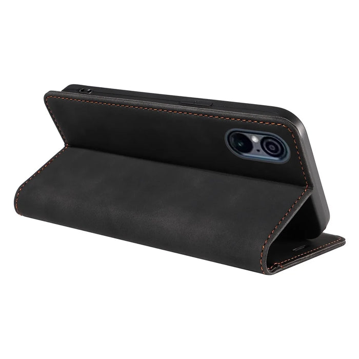 BETOPNICE 003 For Sony Xperia 5 VI Case Leather Flip Phone Cover RFID Blocking - Black - 4