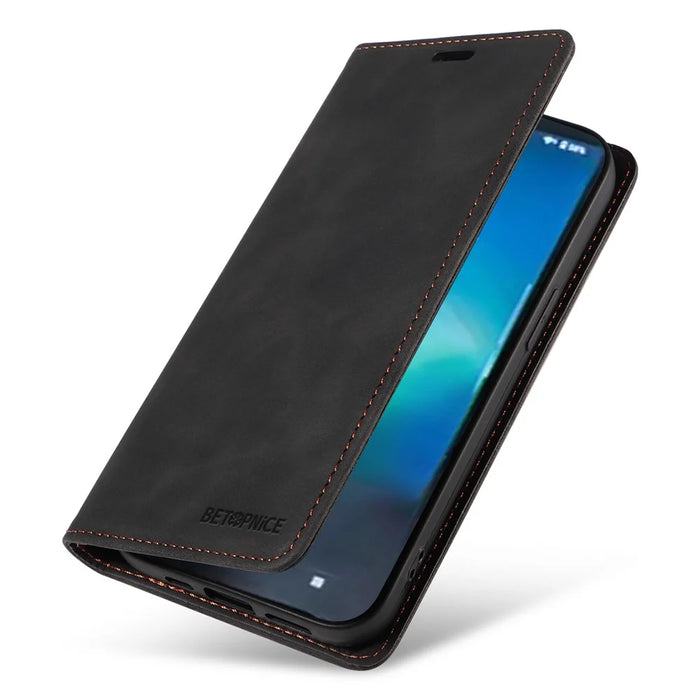 BETOPNICE 003 For Sony Xperia 5 VI Case Leather Flip Phone Cover RFID Blocking - Black - 6