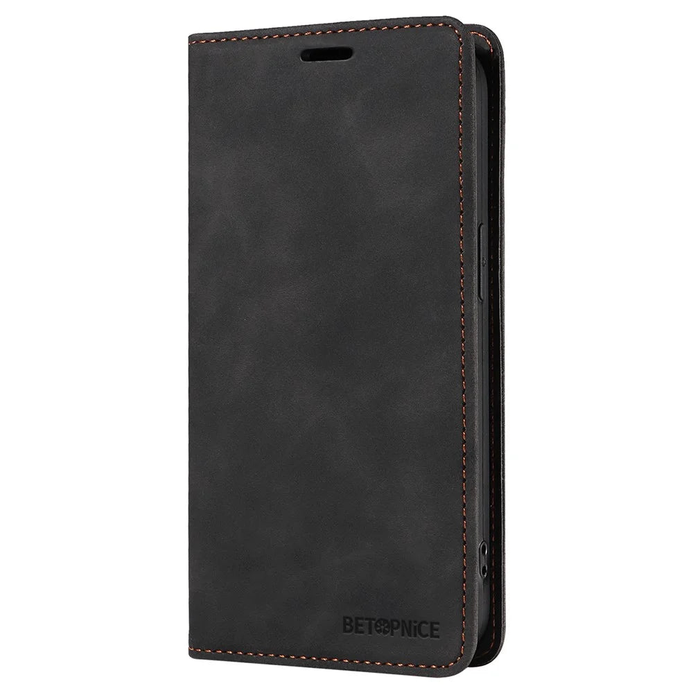 BETOPNICE 003 For Sony Xperia 5 VI Case Leather Flip Phone Cover RFID Blocking - Black - 7