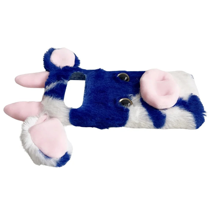 For Google Pixel 9 / 9 Pro Fluffy Cows Ear Cover Shockproof TPU Phone Case - Blue - 2