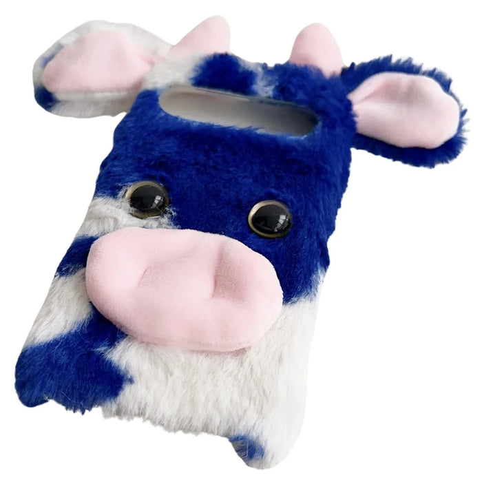 For Google Pixel 9 / 9 Pro Fluffy Cows Ear Cover Shockproof TPU Phone Case - Blue - 3