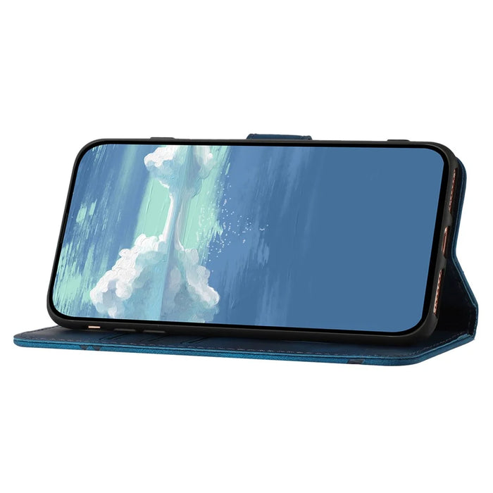 YX0040 For Realme C67 4G Case Wallet Stand PU Leather Geometry Phone Cover - Sapphire - 3