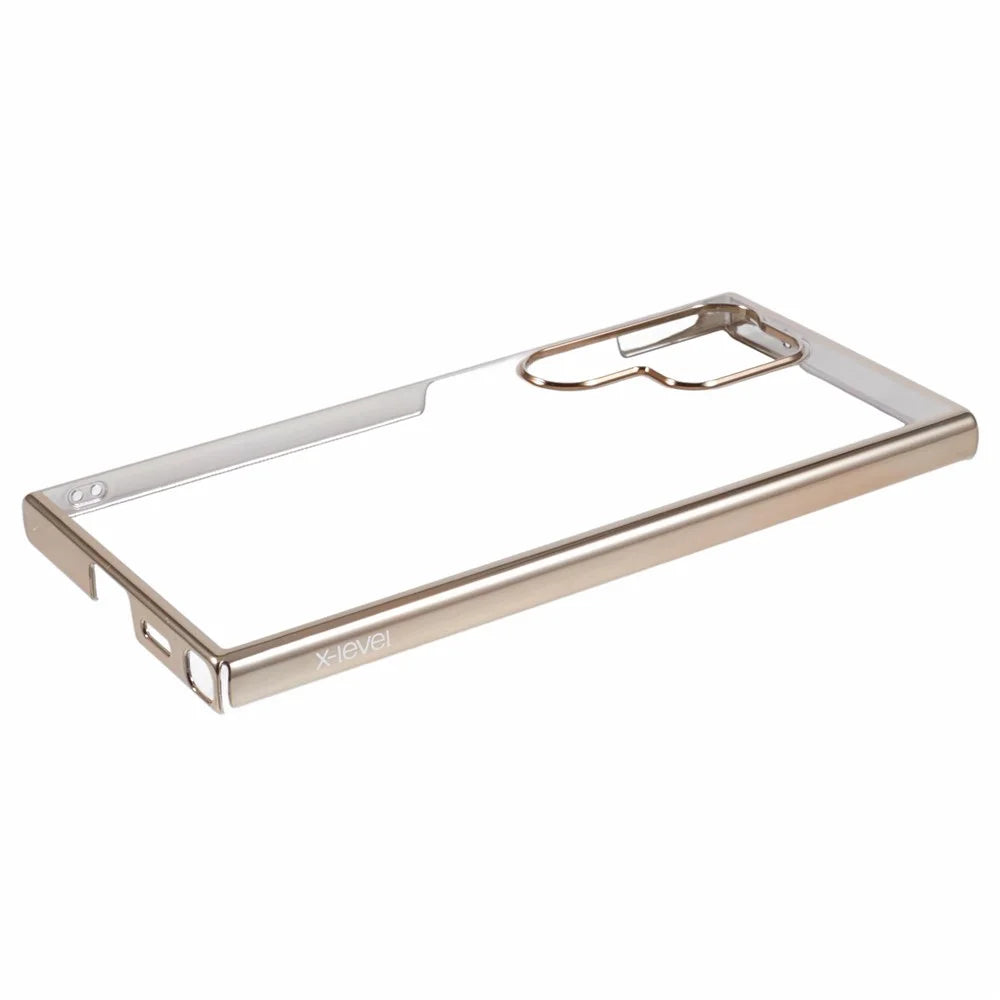 X-LEVEL For Samsung Galaxy S23 Ultra Case Anti-Scratch Hard PC Transparent Phone Cover - Gold - 4