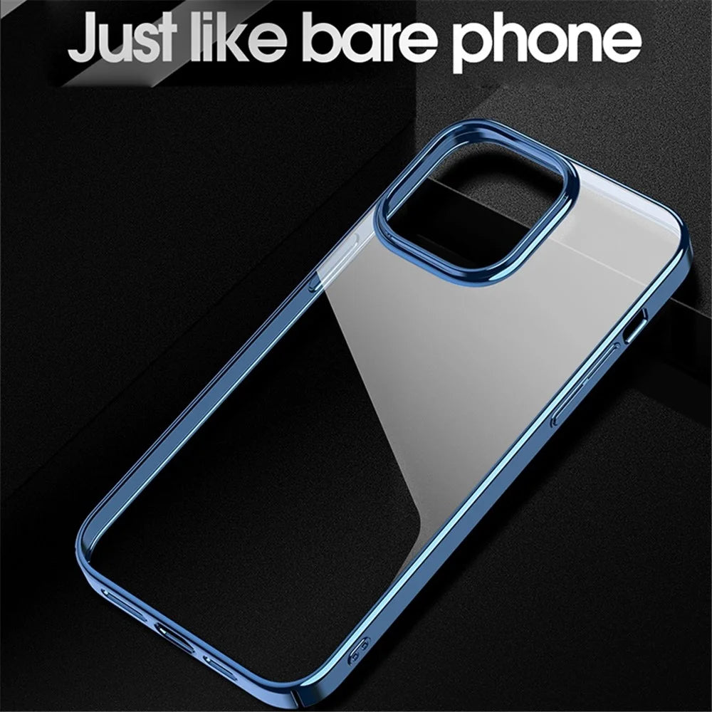 X-LEVEL For iPhone 15 Case Electroplating Frame Hard PC  Shockproof Phone Cover - Blue - 3