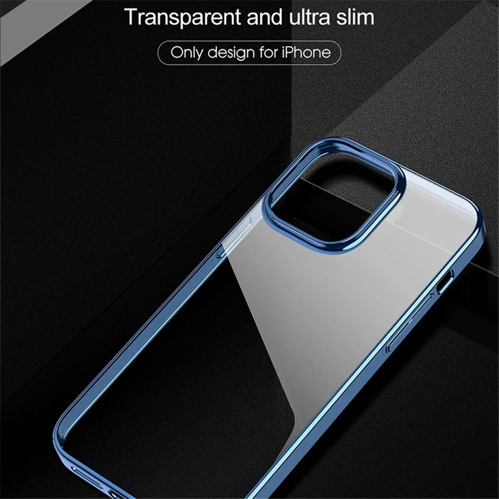 X-LEVEL For iPhone 15 Pro Case Clear Back Hard PC Defender Phone Cover - Blue - 3