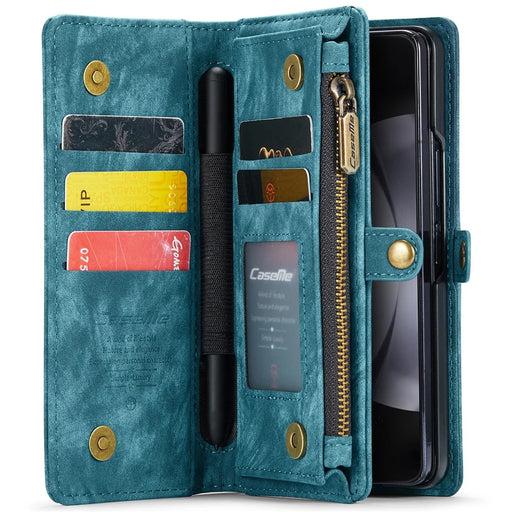 For Samsung Galaxy Z Fold6 5G Phone Cases CASEME 008 Leather Cover with Detachable Wallet and Strap - Blue - 2