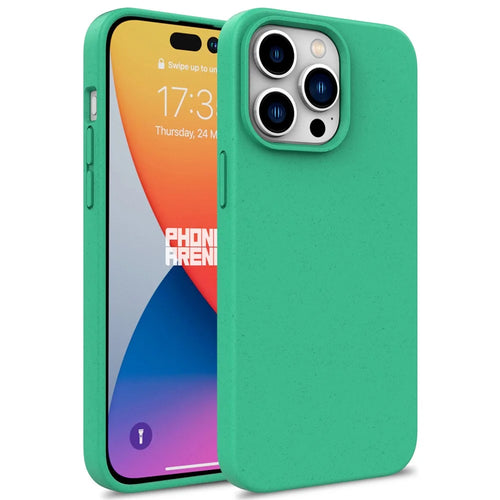 For iPhone 16 Pro Max Case Compostable Phone Cover Made Of TPU and Wheat Straw - Cyan - 1