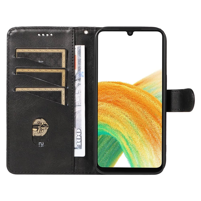 For Samsung Galaxy A53 5G Wallet Case T-Shaped Lines Leather Phone Cover - Black - 2