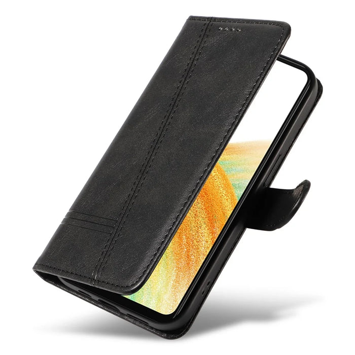 For Samsung Galaxy A53 5G Wallet Case T-Shaped Lines Leather Phone Cover - Black - 5