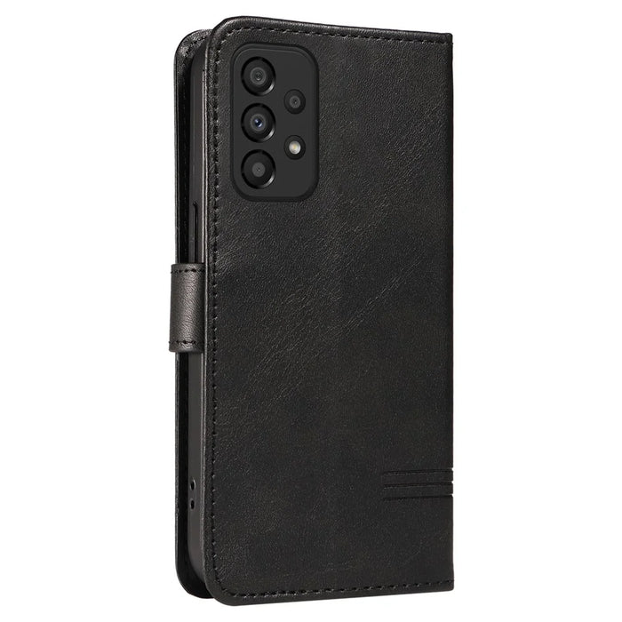 For Samsung Galaxy A53 5G Wallet Case T-Shaped Lines Leather Phone Cover - Black - 7