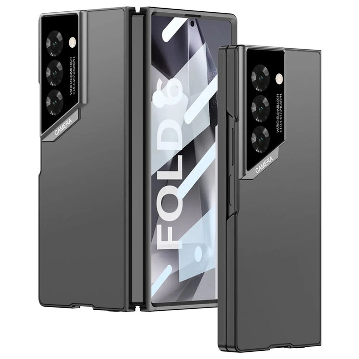 GKK For Samsung Galaxy Z Fold6 5G Case Ultra-Thin PC Phone Case with HD Tempered Glass Screen Protector - Black - 1