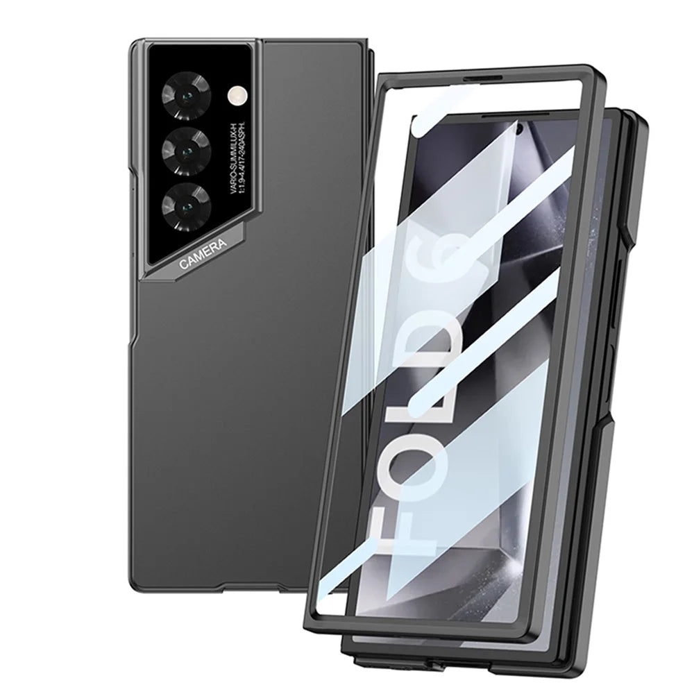 GKK For Samsung Galaxy Z Fold6 5G Case Ultra-Thin PC Phone Case with HD Tempered Glass Screen Protector - Black - 2