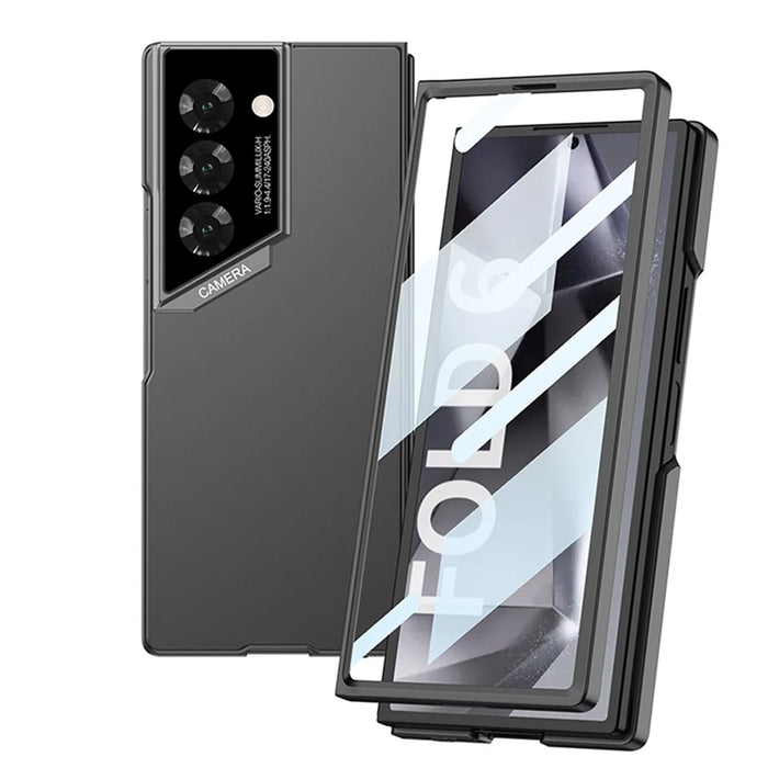 GKK For Samsung Galaxy Z Fold6 5G Case Ultra-Thin PC Phone Case with HD Tempered Glass Screen Protector - Black - 2