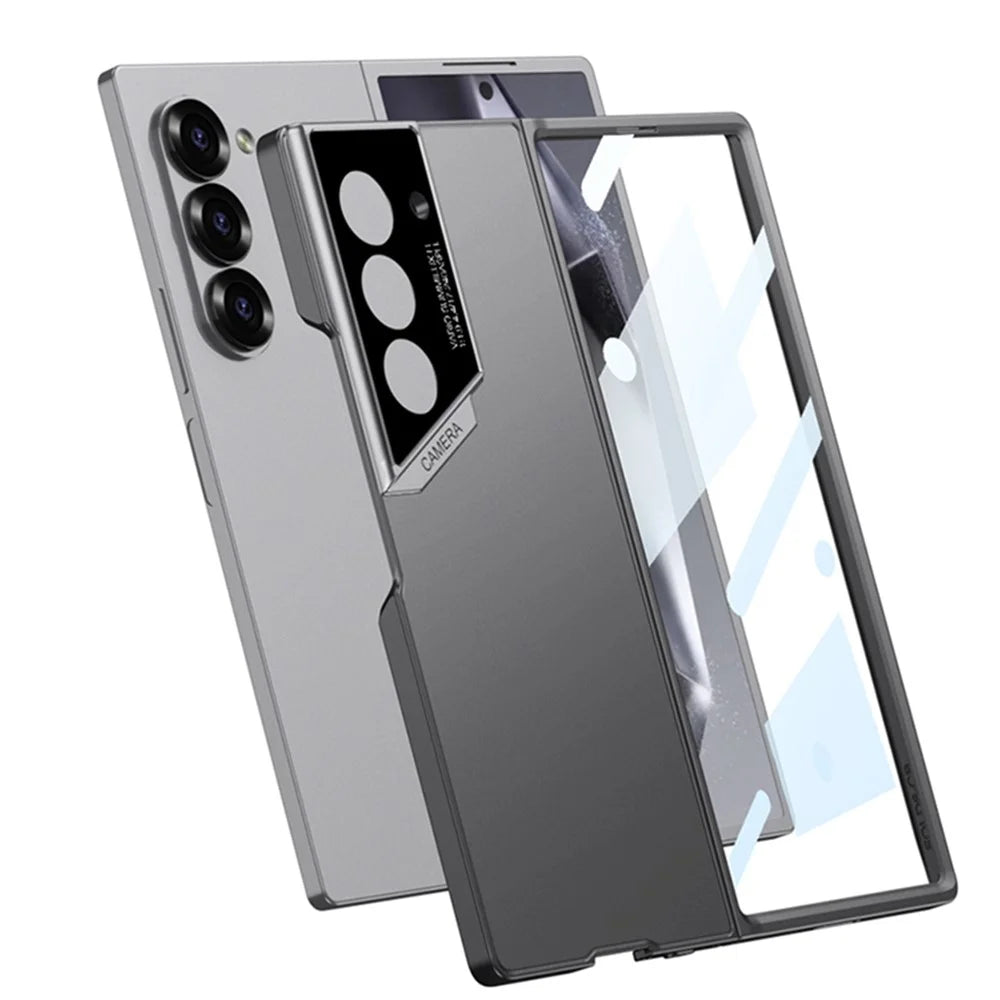 GKK For Samsung Galaxy Z Fold6 5G Case Ultra-Thin PC Phone Case with HD Tempered Glass Screen Protector - Black - 5