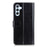 For Samsung Galaxy S24 FE Case PU Leather Wallet Crazy Horse Texture Phone Cover - Black - 6