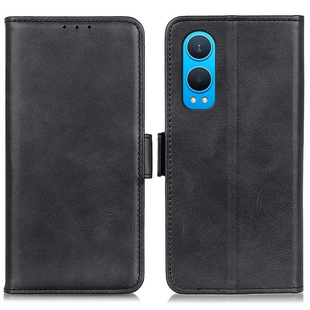 For OnePlus Nord CE4 Lite 5G / Oppo K12x 5G (China) Case Shockproof Leather Wallet Stand Phone Cover - Black - 1