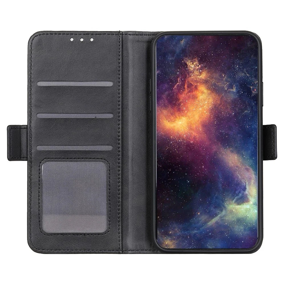 For OnePlus Nord CE4 Lite 5G / Oppo K12x 5G (China) Case Shockproof Leather Wallet Stand Phone Cover - Black - 2