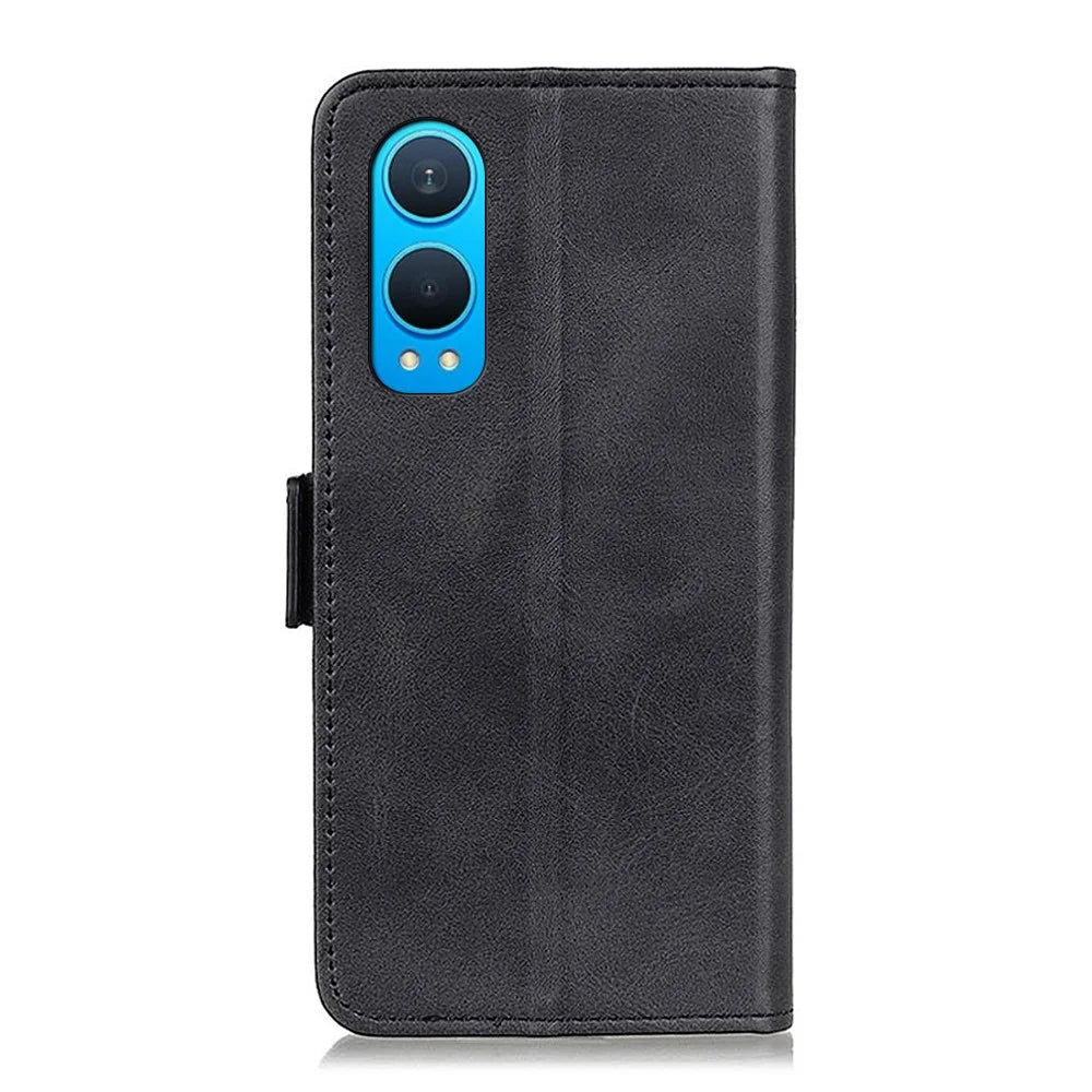 For OnePlus Nord CE4 Lite 5G / Oppo K12x 5G (China) Case Shockproof Leather Wallet Stand Phone Cover - Black - 6