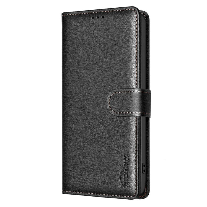 BINFEN COLOR BF32 For Samsung Galaxy A13 5G Leather Phone Case RFID Blocking Cover - Black - 6