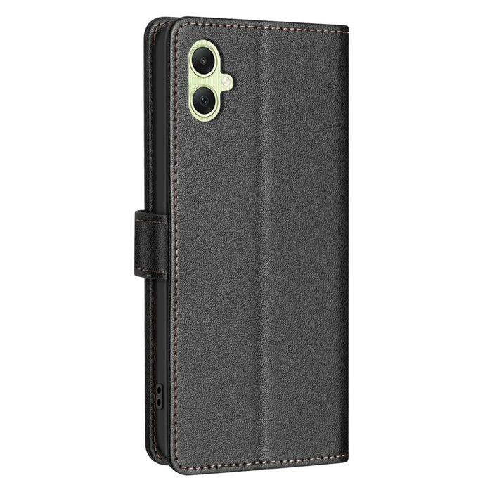 BINFEN COLOR BF32 For Samsung Galaxy A05 4G Case RFID Blocking Card Slots Leather Cover - Black - 7