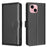 BINFEN COLOR BF32 For iPhone 13 / 14 Case RFID Blocking Litchi Texture Leather Cover - Black - 1