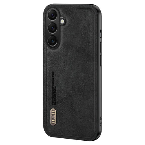 For Samsung Galaxy M55 5G / C55 5G / F55 5G Case Frosted TPU+PU Phone Cover with Built-In Metal Sheet - Black - 1