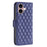 BINFEN COLOR BF Style-14 For iPhone 16 Case Rhombus Grid Leather Wallet Stand Phone Cover - Blue - 7