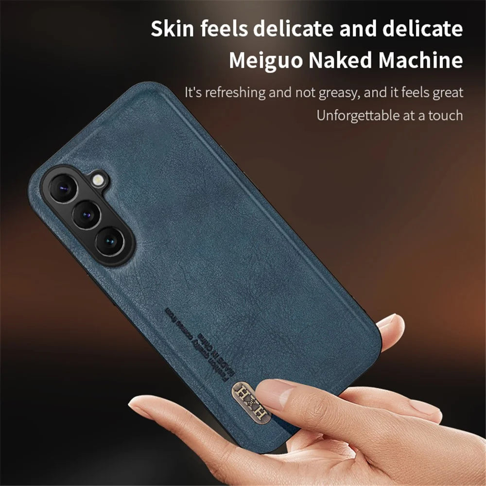 For Samsung Galaxy M34 5G / F34 5G Case Matte Texture TPU+Leather Phone Cover Non-Slip Shockproof - Black - 6