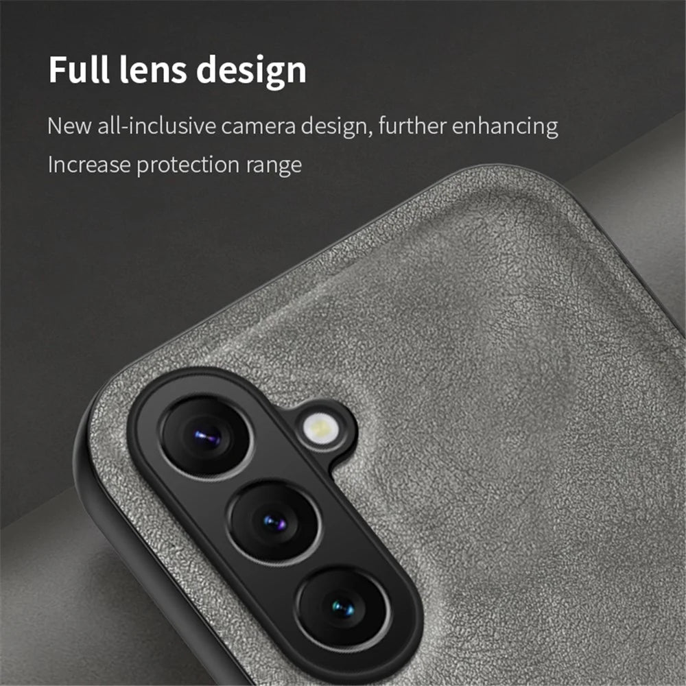 For Samsung Galaxy M34 5G / F34 5G Case Matte Texture TPU+Leather Phone Cover Non-Slip Shockproof - Black - 7