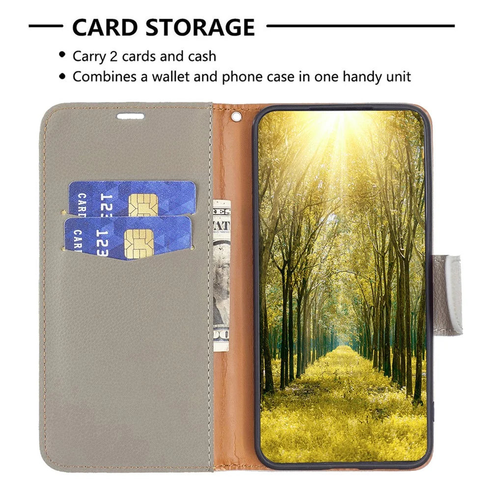 For iPhone 16 Plus Wallet Case with Wrist Strap Litchi Texture Leather Phone Stand Cover - Grey - 2