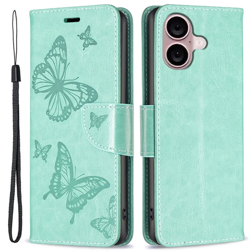 For iPhone 16 Plus Anti-Scratch Phone Stand Case Wallet Leather Phone Cover - Green - 1