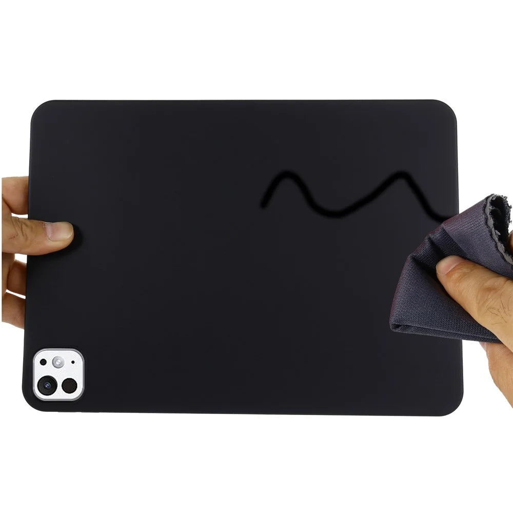 For iPad Pro 13 (2025) / 13 (2024) Case Liquid Silicone Scratch Resistant Tablet Cover - Black - 4