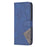 BINFEN COLOR For iPhone 16 Phone Cases Wallet Stand Geometry Imprint Leather Cover - Blue - 5