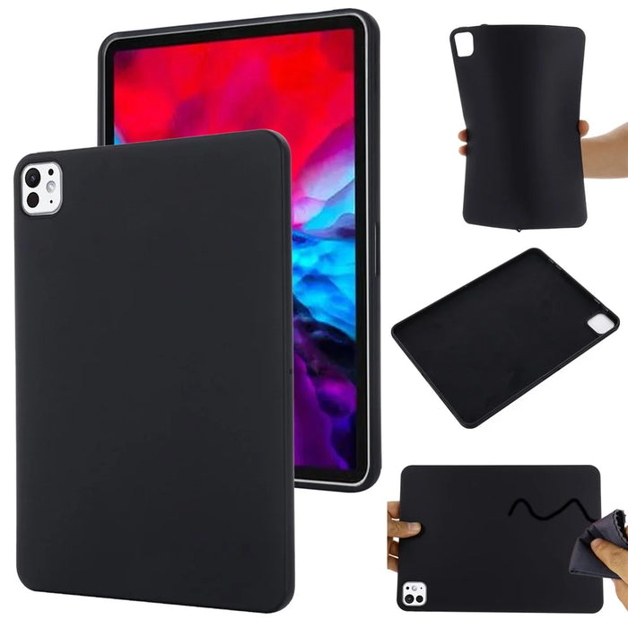 For iPad Pro 11 (2025) / 11 (2024) Case Liquid Silicone Anti-Scratch Tablet Cover - Black - 1