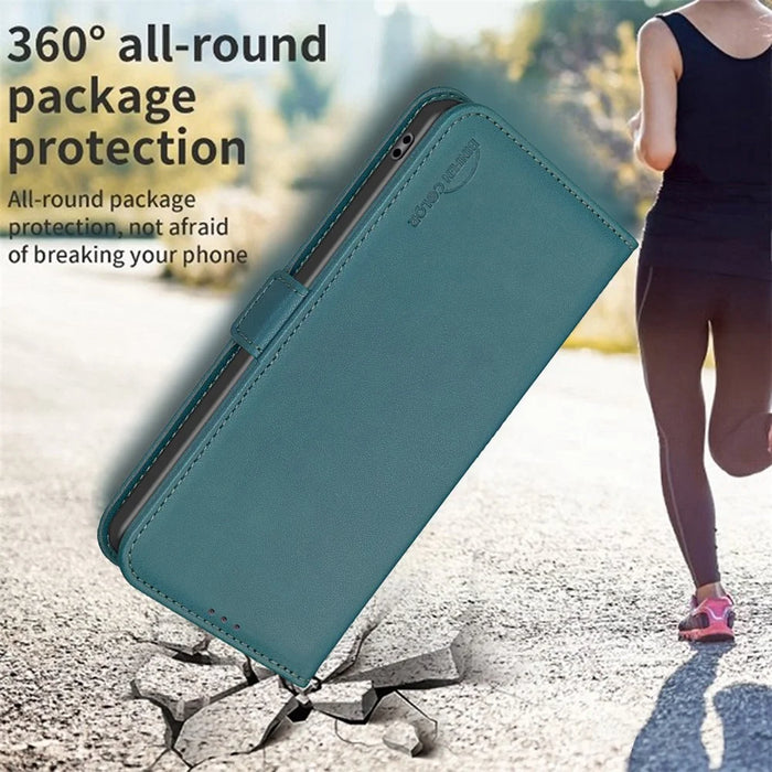 BINFEN COLOR BF31 For iPhone 16 Case Wallet Leather Flip Phone Cover - Green - 4