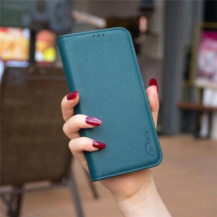 BINFEN COLOR BF31 For iPhone 16 Case Wallet Leather Flip Phone Cover - Green - 6