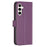 BINFEN COLOR BF17 For Samsung Galaxy S24 FE Shell PU Leather Stand Phone Case Wallet Cover - Dark Purple - 6