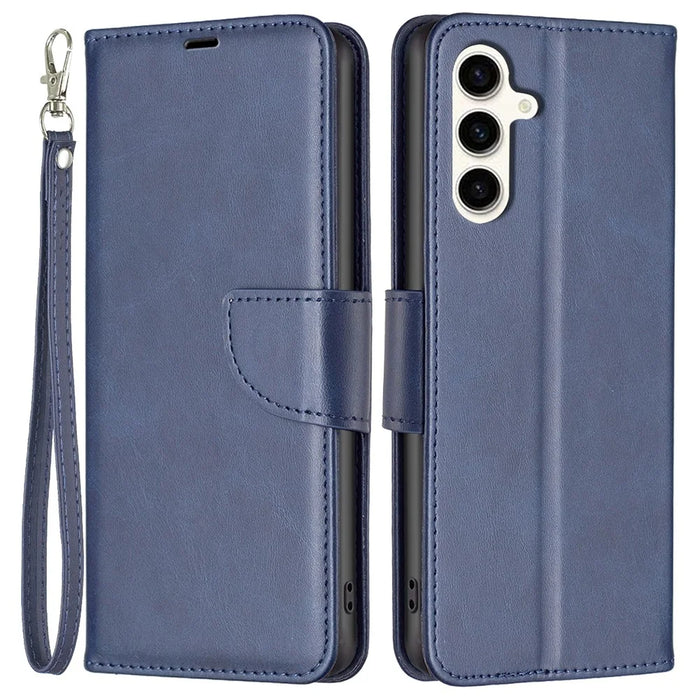 For Samsung Galaxy S24 FE Case Shockproof Leather Stand Wallet Mobile Phone Cover - Blue - 1