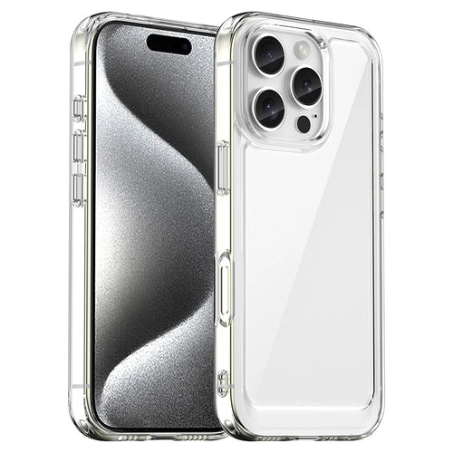 For iPhone 16 Pro Max Case TPU + Acrylic Clear Back Cover (Big Rear Lens Hole) - 1