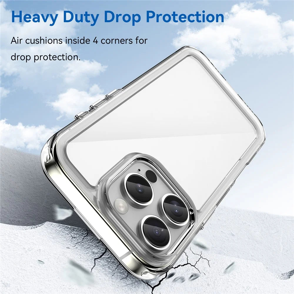 For iPhone 16 Pro Max Case TPU + Acrylic Clear Back Cover (Big Rear Lens Hole) - 2