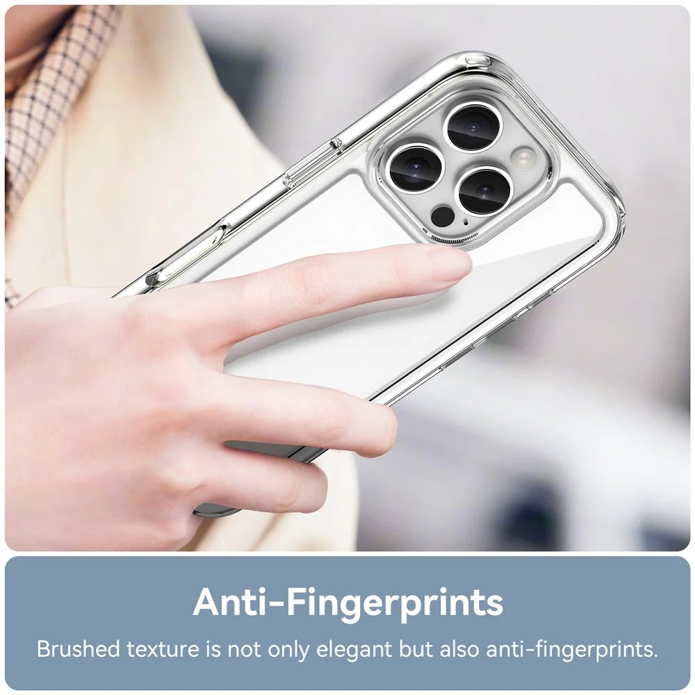For iPhone 16 Pro Max Case TPU + Acrylic Clear Back Cover (Big Rear Lens Hole) - 4
