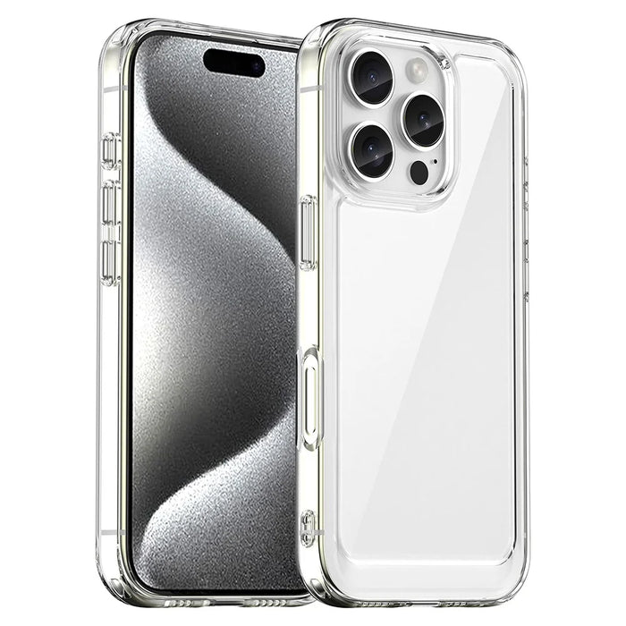 For iPhone 16 Pro Clear Case TPU + Acrylic Back Cover (Big Rear Lens Hole) - 1