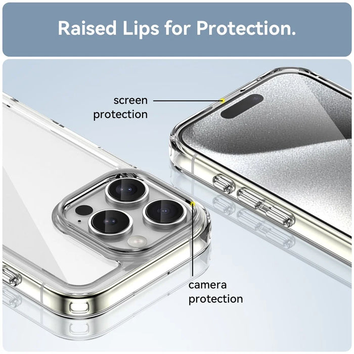 For iPhone 16 Pro Clear Case TPU + Acrylic Back Cover (Big Rear Lens Hole) - 5