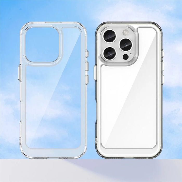 For iPhone 16 Pro Clear Case TPU + Acrylic Back Cover (Big Rear Lens Hole) - 7